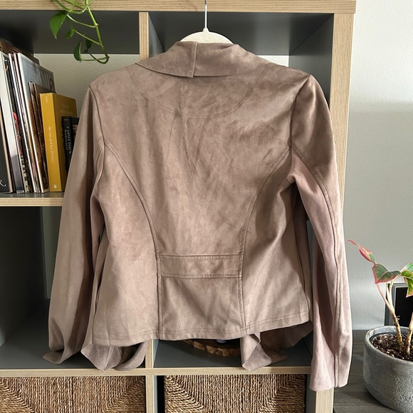 Vigoss Faux Suede Jacket with Drape Collar - Size Small - Picture 4 of 6